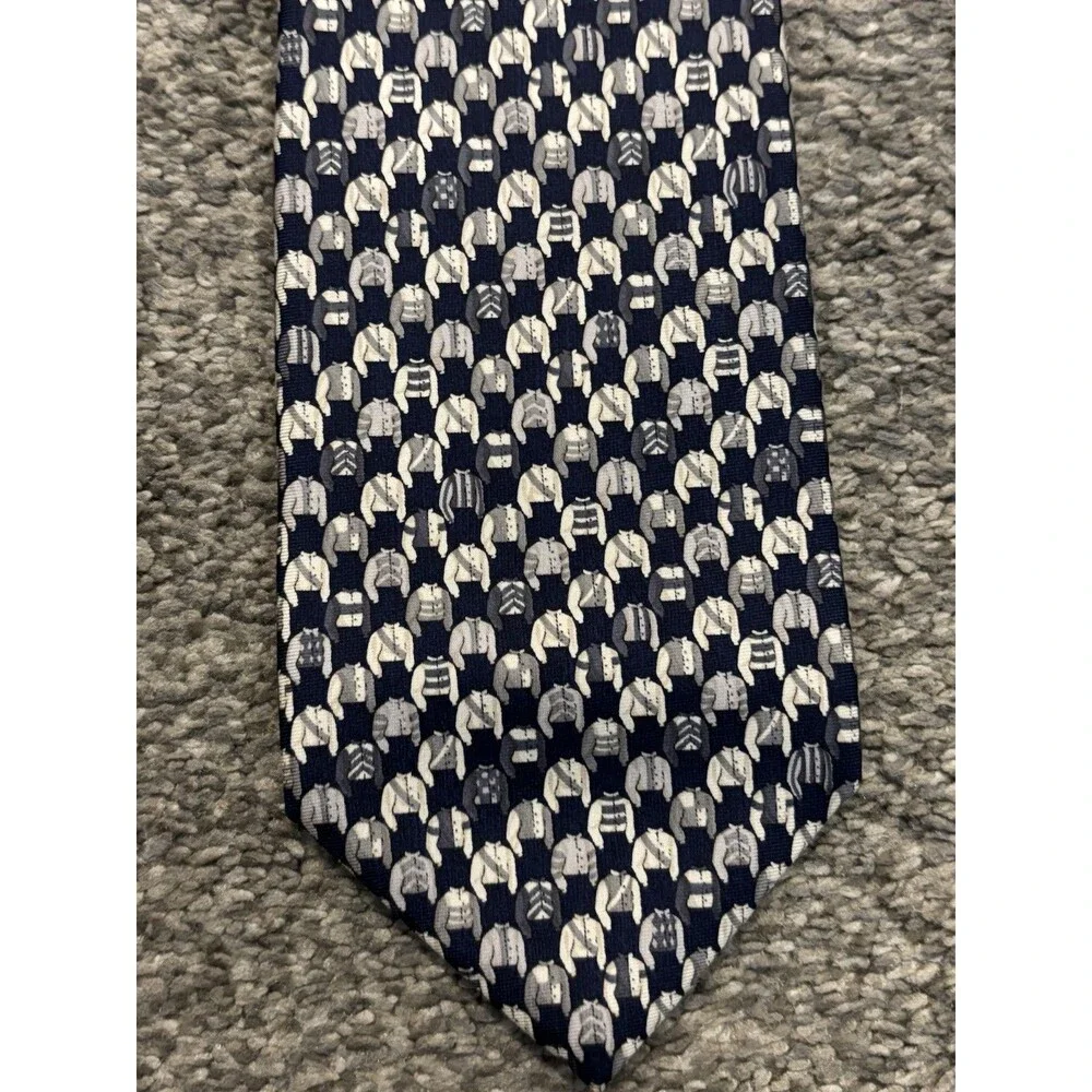 Longchamp‎ Paris Tie Sweater Jacket All Over Print 100% Silk Italy